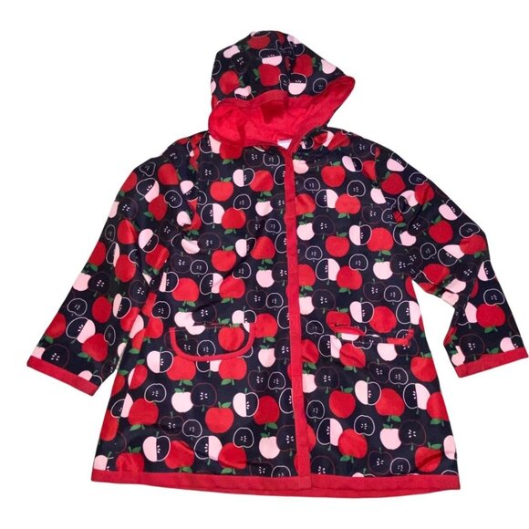 Gymboree Vintage Apple Print Raincoat (Sz 5/6) & Boots (Sz 12) Set - Picture 2 of 8